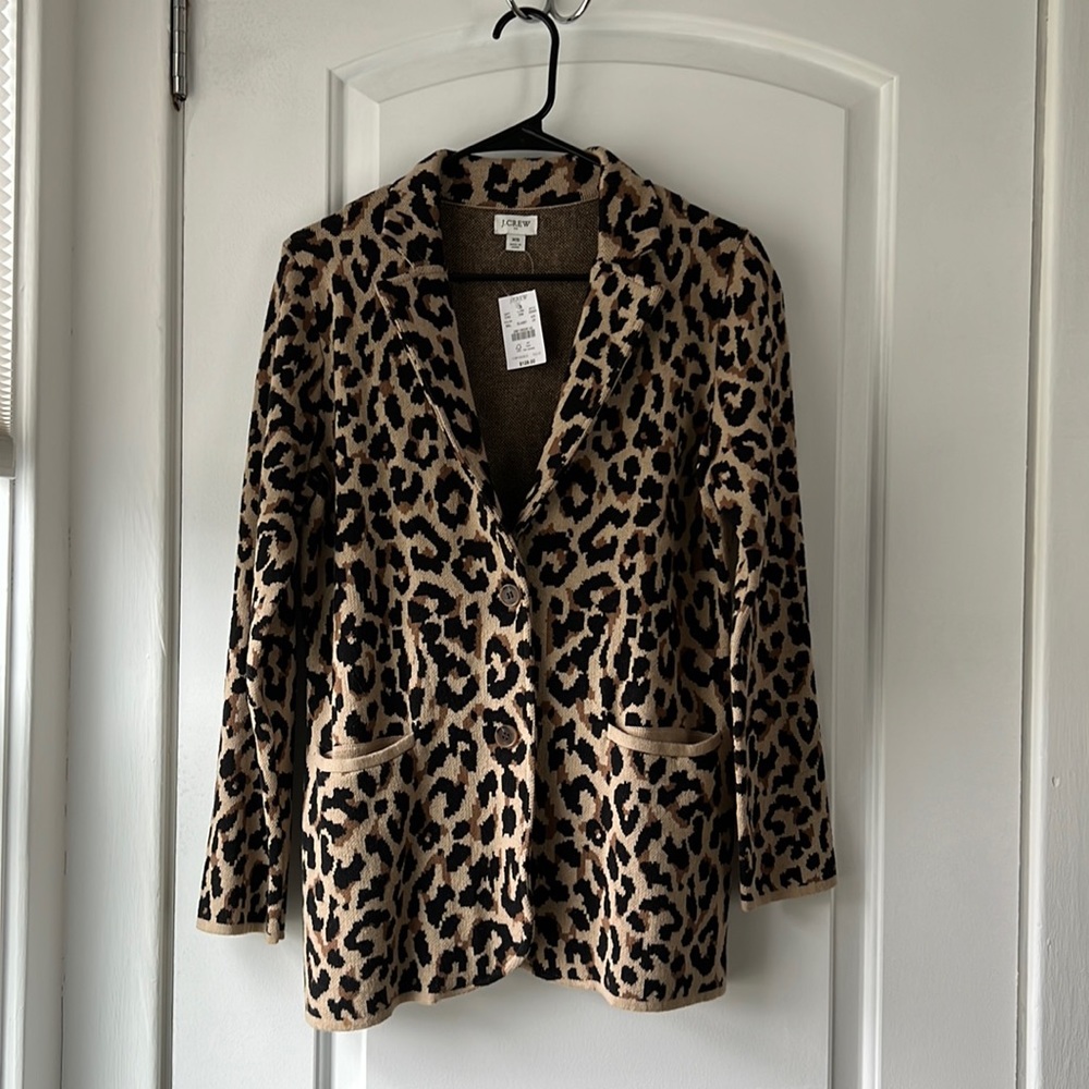 J. Crew Leopard Sweater Blazer